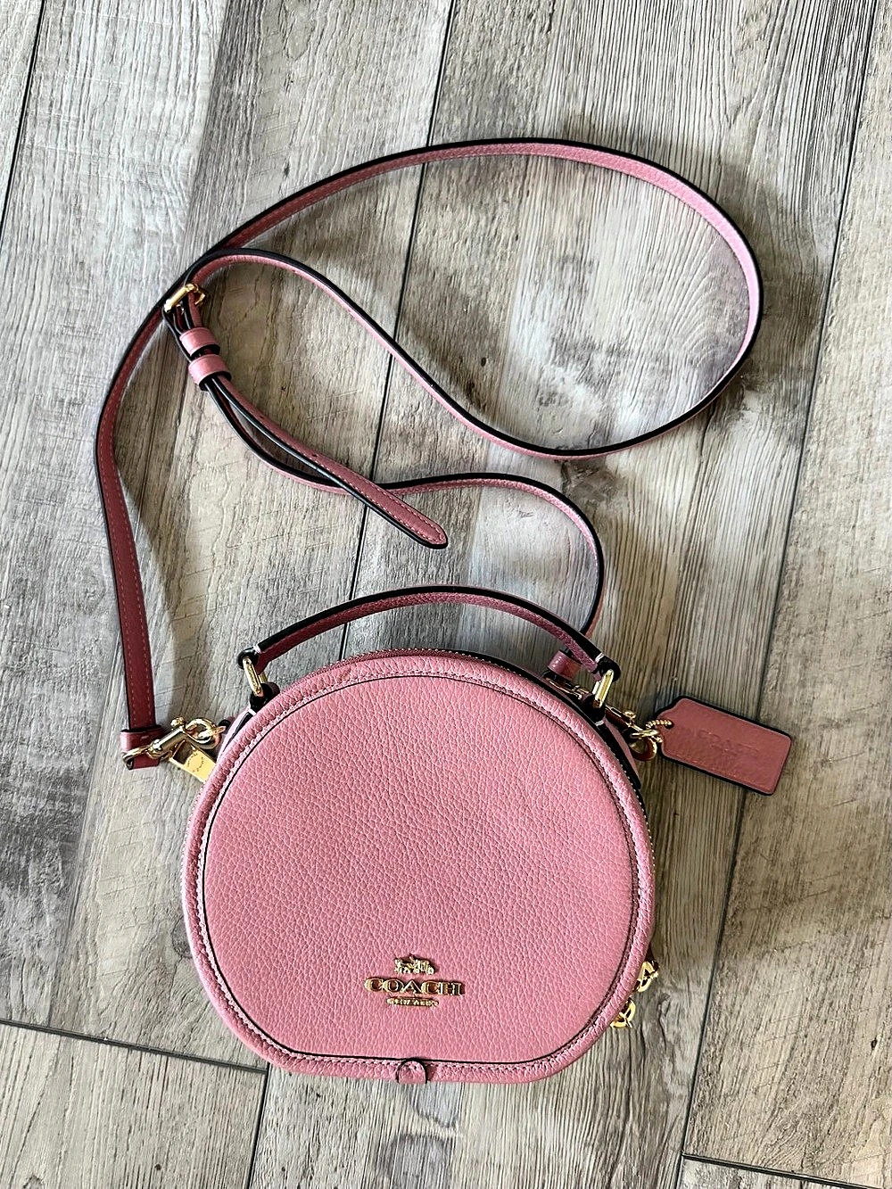 Coach Canteen Crossbody Round Bag in Pink
